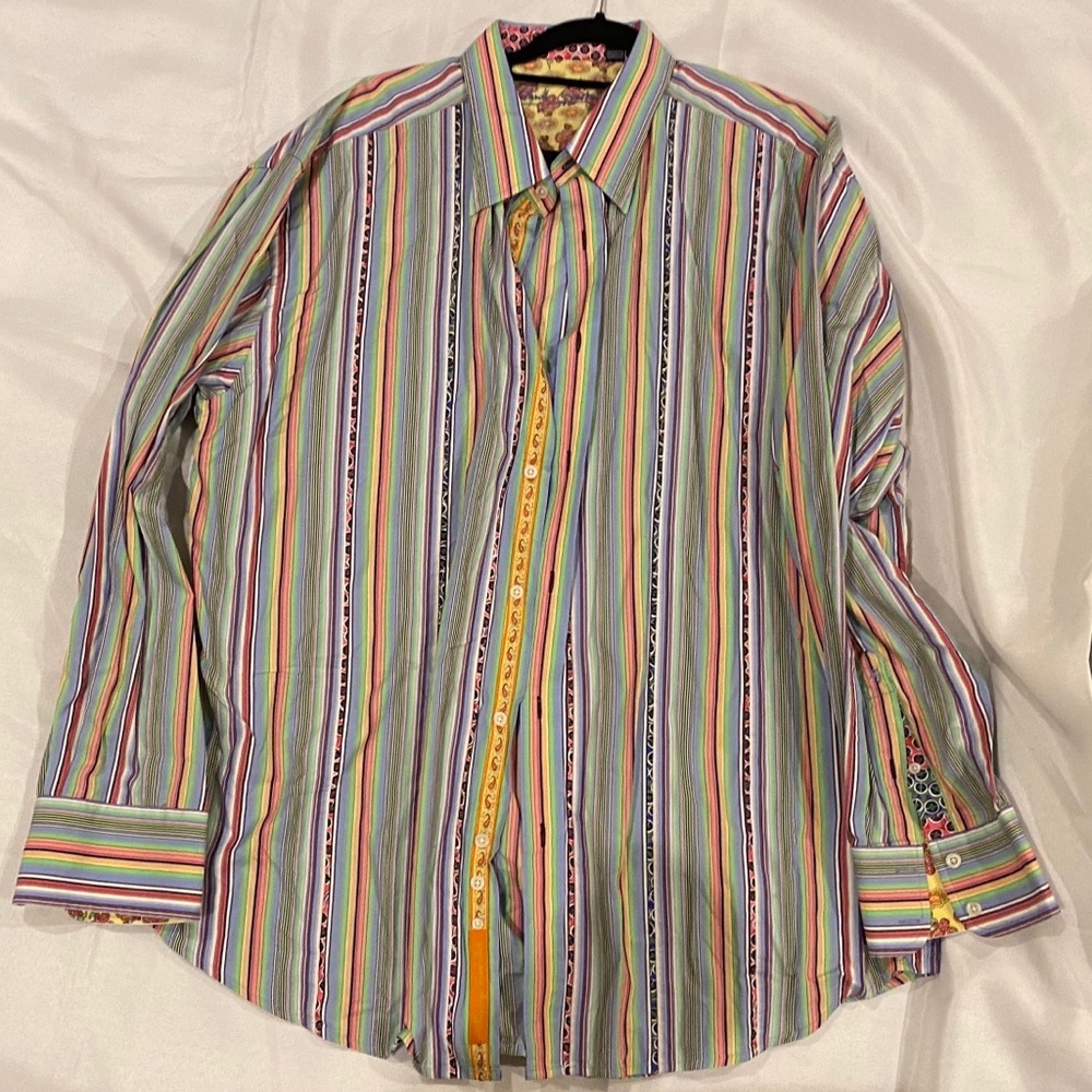 Robert Graham Rainbow Multicolor Button Up Shirt